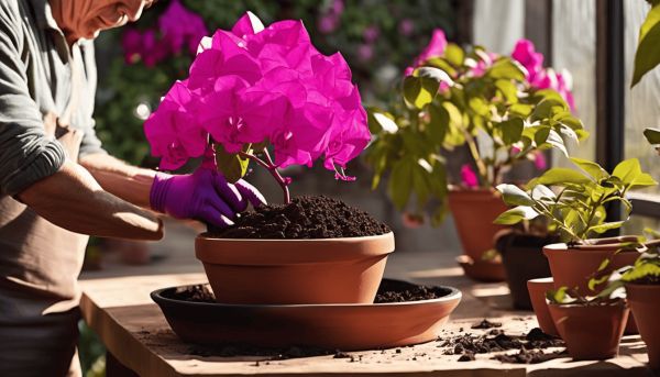 Opter pour un terreau spécifique pour un bougainvillier épanoui